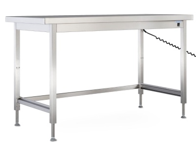 Preview: Arbeitstisch aus Edelstahl elektrisch höhenverstellbar